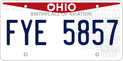 OH license plate FYE5857