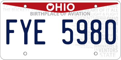 OH license plate FYE5980