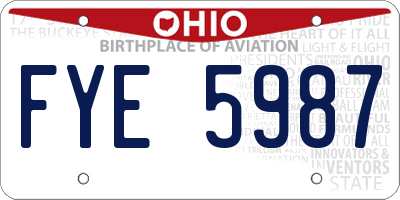 OH license plate FYE5987