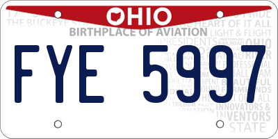 OH license plate FYE5997