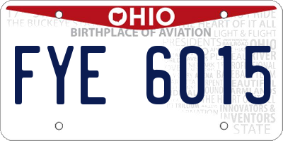 OH license plate FYE6015