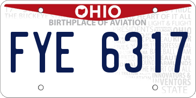 OH license plate FYE6317