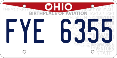 OH license plate FYE6355