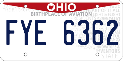 OH license plate FYE6362