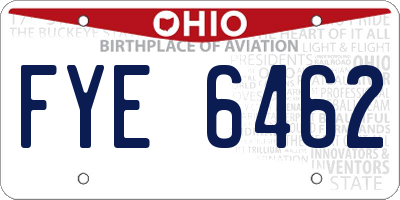 OH license plate FYE6462