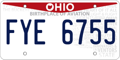 OH license plate FYE6755