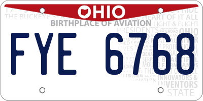OH license plate FYE6768