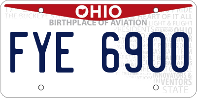 OH license plate FYE6900