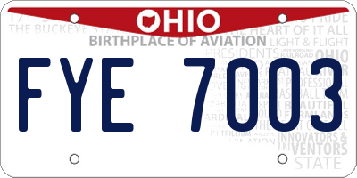 OH license plate FYE7003