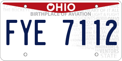OH license plate FYE7112