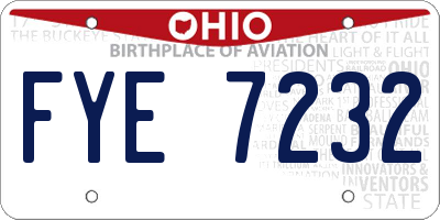 OH license plate FYE7232