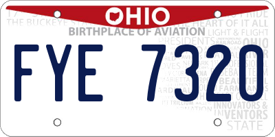 OH license plate FYE7320