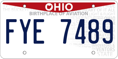 OH license plate FYE7489