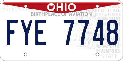 OH license plate FYE7748