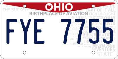 OH license plate FYE7755