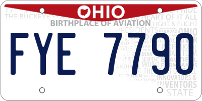 OH license plate FYE7790