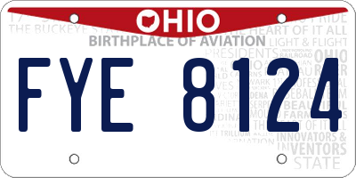 OH license plate FYE8124