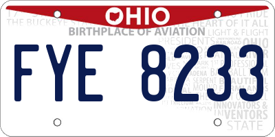 OH license plate FYE8233