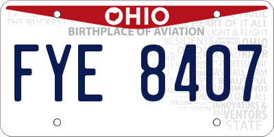 OH license plate FYE8407