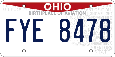 OH license plate FYE8478