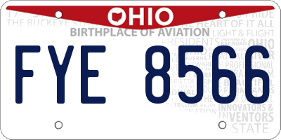 OH license plate FYE8566