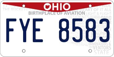 OH license plate FYE8583