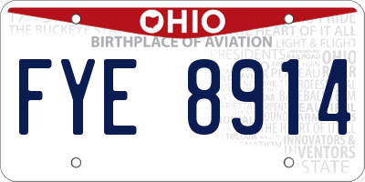 OH license plate FYE8914