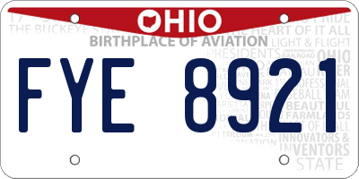 OH license plate FYE8921