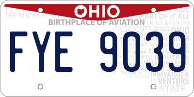 OH license plate FYE9039