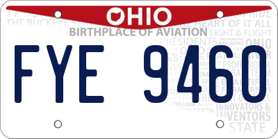 OH license plate FYE9460