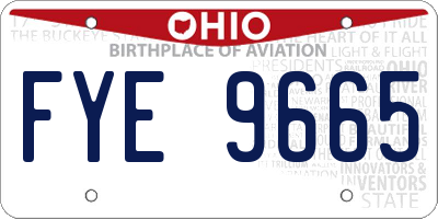 OH license plate FYE9665