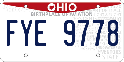 OH license plate FYE9778