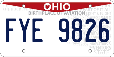 OH license plate FYE9826