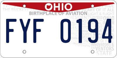 OH license plate FYF0194