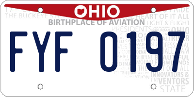 OH license plate FYF0197