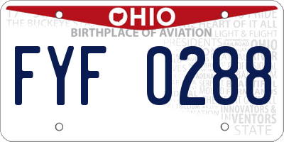 OH license plate FYF0288