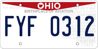 OH license plate FYF0312