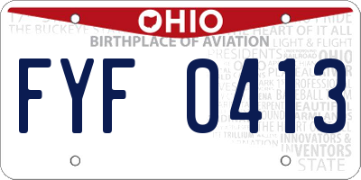 OH license plate FYF0413