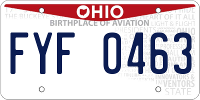 OH license plate FYF0463