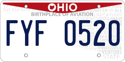 OH license plate FYF0520