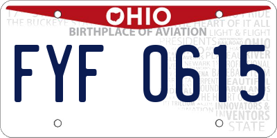 OH license plate FYF0615