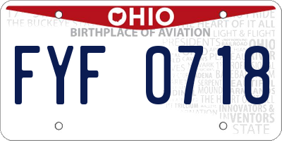 OH license plate FYF0718