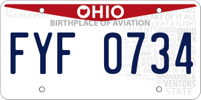 OH license plate FYF0734