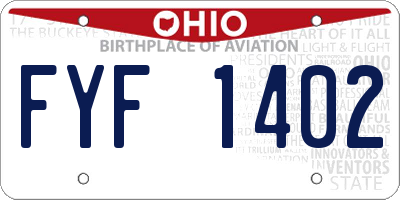 OH license plate FYF1402