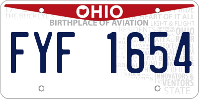 OH license plate FYF1654