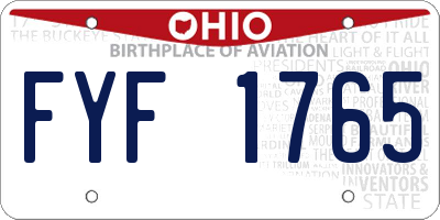 OH license plate FYF1765