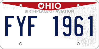 OH license plate FYF1961