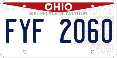 OH license plate FYF2060
