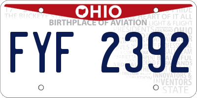 OH license plate FYF2392