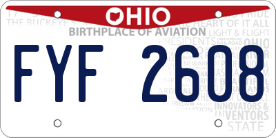OH license plate FYF2608